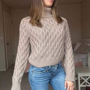 Women's Cable Knit Turtleneck Sweater